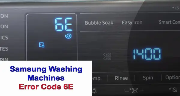 کد خطای 6E در ماشین لباسشویی سامسونگ